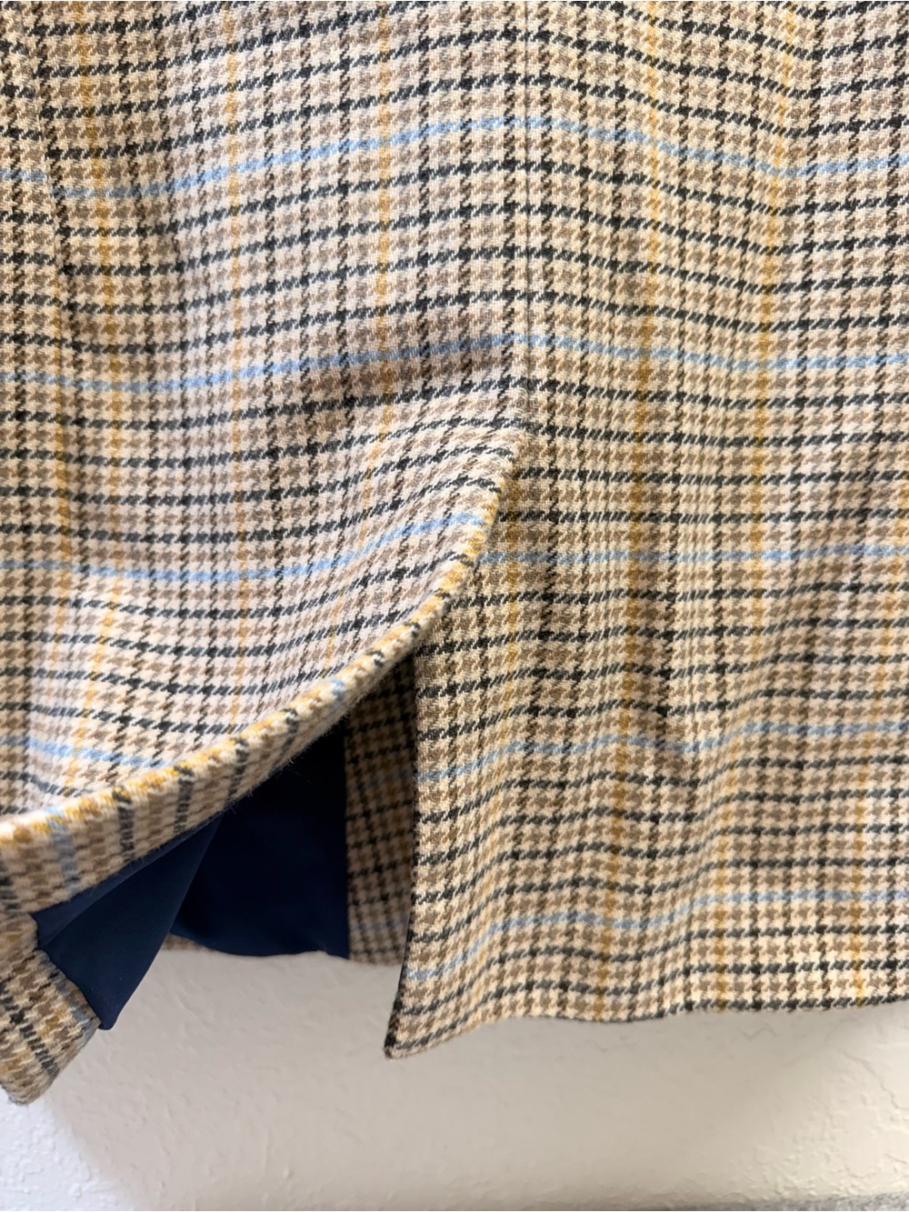 GAP Double Breasted Plaid Blazer Size 8 Wool Blend Houndstooth Blue Lined - Picture 6 of 11